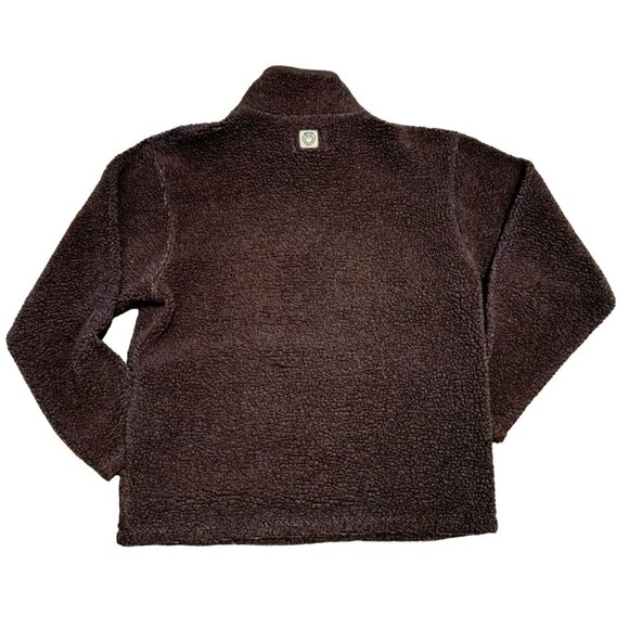 LIFE IS GOOD SHERPA PULLOVER JACKET SIZE S BROWN FLEECE 1/4 ZIP MOCK NECK WOMENS - Picture 6 of 6